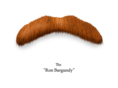 The Hairy Face of Hollywood - Ron Burgundy collection illustration photoshop vector