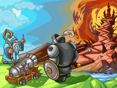 Illustration for the game android cannon game knight menu