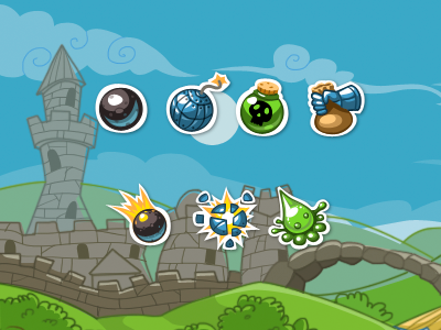 Art for game android cannon game icons knight menu