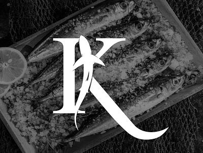 K Fish logo branding clean design icon logo modern