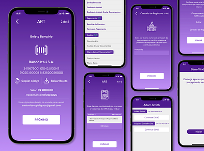 Civil Law Case Management App app app design application case law lawyer managment purple purple gradient