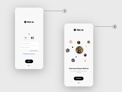 Middle - Matchmaker app app design minimal ui uidesign ux uxdesign uxuidesign uxuidesigner web