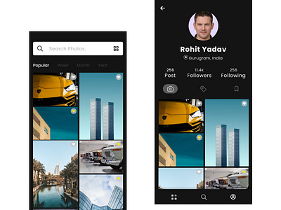 Photography App UI design