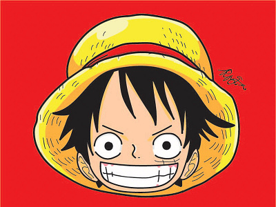 Luffy from One Piece anime anime art computer graphics creative digital art doodle drawing graphic art illustration illustration art illustrator luffy luffy from one piece monkey d luffy one piece one piece anime pirates straw hats