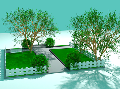 minimalist garden design illustration