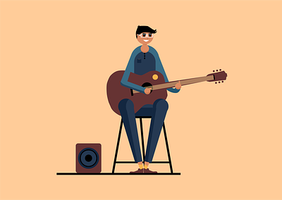 Guitar design flat illustration vector