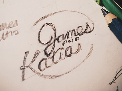 James and Katia hand lettering james hsu lettering logo logo logotype ohjamesy type typography wedding