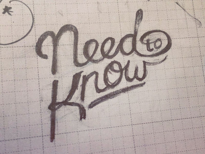 Need to Know hand lettering james hsu lettering logo logotype need to know ohjamesy type typography