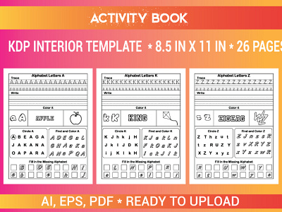 Letters and Numbers tracing Children Activity Book