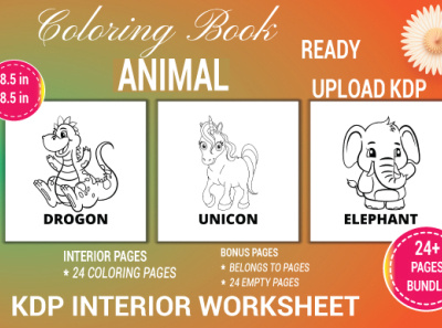 Coloring Book for Animal graphic design