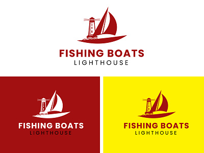 Fishing Boats and lighthouse Logo art bannerdesign branding corporate design design fishing boats and lighthouse graffiti handstyle hangtag icon identity illustration label logo logotype price typography ui ux vector