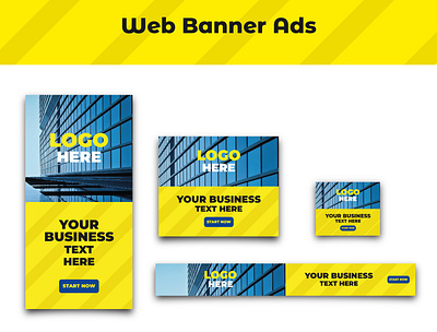 Web Banner Ads Design - 6 Size & Fully Editable Ai advertising banner banner ads banner design branding business company corporate portfolio realstate web web design