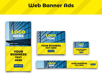 Web Banner Ads Design - 6 Size & Fully Editable Ai