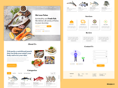 Fresh Fish Web Design adobe xd dribbble ecommerce fish fishes fresh design webdesign website design