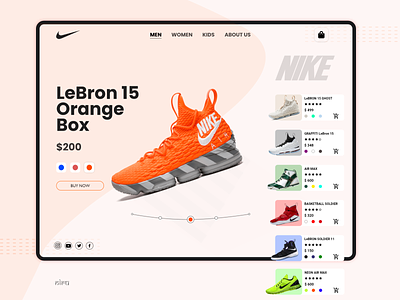 Sneaker Web design adobe xd dribbble ecommerce lebron nike nike air nike shoes shoe sneaker sports uidesign webdesign website