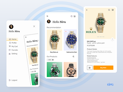 Watch Shop App app branding dribbble ecommerce figma niranjan rolex uidesign ux