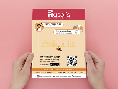 Flyer Design For Rasoi's banner branding card company dribbble ecommerce illustration niranjan photoshop poster ui uidesign ux vector