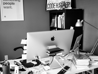 Sometimes you got to be messy! art design engineering home macbook magic office thunderbolt webdesign work workspace