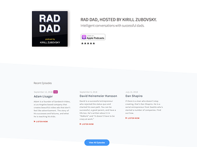 Rad Dad Landing Page Update landing parenting podcast rad dad update