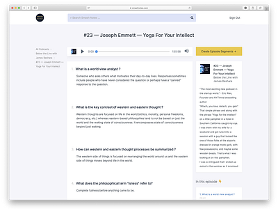 Going minimalist with Smash Notes episode pages