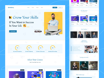 Online Course Website design education website landing landing page online course online website sajon shafayed rana ui uiux ux website