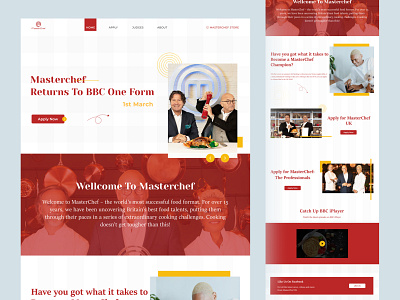 Masterchef Website Redesign app branding graphic design landing page mobile app shafayed rana ui uiux user experience user interface design ux web website design