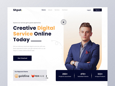 Digital Agency Header Design header header design hero section landing landing page portfolio shafayed rana ui ui inspiration uiux uxui webpage website website design website inspiration