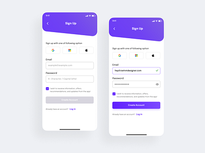 Sign Up - Mobile UI by Nguyen Manh Viet on Dribbble