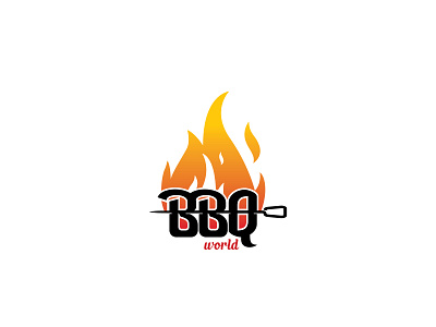 BBQ logo graphic design illustration log logo logo design