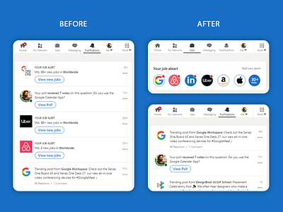 Linkedin job alert notification Redesign