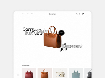 Fashion Bag E-commerce website design e commerce typography ui uiux ux uxui web web design website