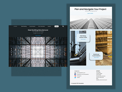Minimal Steel Building Agency Landing page design flat landing design landing page landing page concept landing page design landing page ui landingpage minimal minimalist ui ui design web webdesign