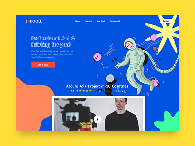 JADOOEL - Landing Page Web 2021 trend 90 art blue clean design dribbble figma illustration landing page landing page design minimal ui uidesign ux web design web ui website