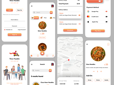 Trex Foodie App app design figmadesign mobile app design mobile application mobile design mobile ui ui ui design uidesign