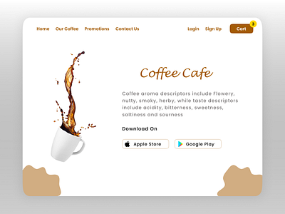 Coffee Cafe Web Header coffee coffeeshop design figmadesign ui uidesign uiux uiux design uiuxdesign uiuxdesigner web ui ux website website builder website concept website design