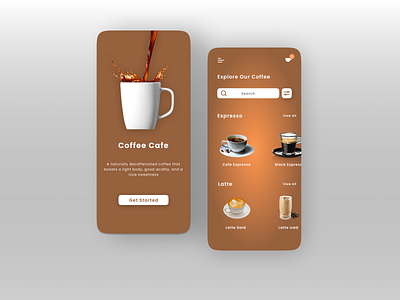 Coffee Cafe App app coffeeapp coffeeshop design figma design figmadesign mobile app mobile app design mobile application mobile design mobile ui ui ui design uidesign