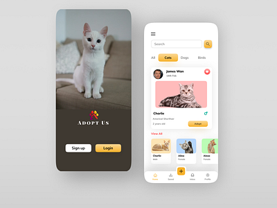 Pet Adoption App app design figmadesign mobile app design mobile application mobile design mobile ui pet adoption pet care ui ui design uidesign uiux uiuxdesign