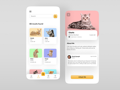 Pet Adoption App app design figmadesign mobile app design mobile application mobile design mobile ui pet adoption pet app pet care ui ui design uidesign uiux uiuxdesign