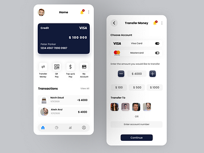 Online Banking app design application bank app banking banking app colorful dribble shot minimal mobile mobile app mobile ui trend trending ui ux