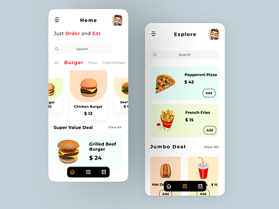 Food App dribbble best shot dribble shot food app foodie minimal mobile app popular shot trending trendy ui uiux