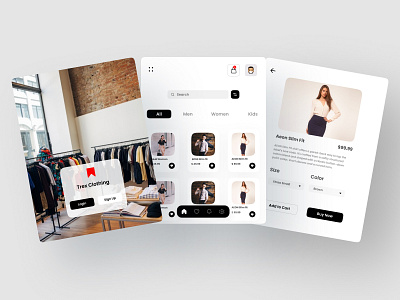 Trex Clothing App (Tablet/iPad) design dribbble best shot ecommerce ecommerce app ecommerce design figmadesign ipad mobile app design mobile application mobile ui popular shot tablet app trending trendy ui uidesign