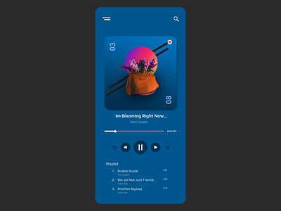 Music Player Design app concept design dailyui design graphicdesign minimal ui uiux ux webdesign website