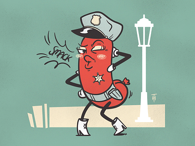 Sausage Cop cartoon character character design cop digital art illustration officer police sausage vector
