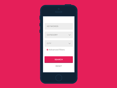 Mobile Search Form flat form graphic design mobile pink robbo creative design roberto savino search smartphone ui ux web design