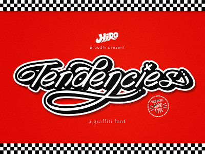 Tendencies (Font) apparel board boardrider callygraphy crossover font grafitti handwritten hip hop hype journey logo logotype marker poster script skateboard spray typeface typography