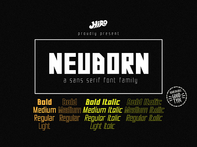 Neuborn (Font) black bold caps cool font futuristic hype hyper light logo medium minimal minimalist modern otf print regular smooth thin typography