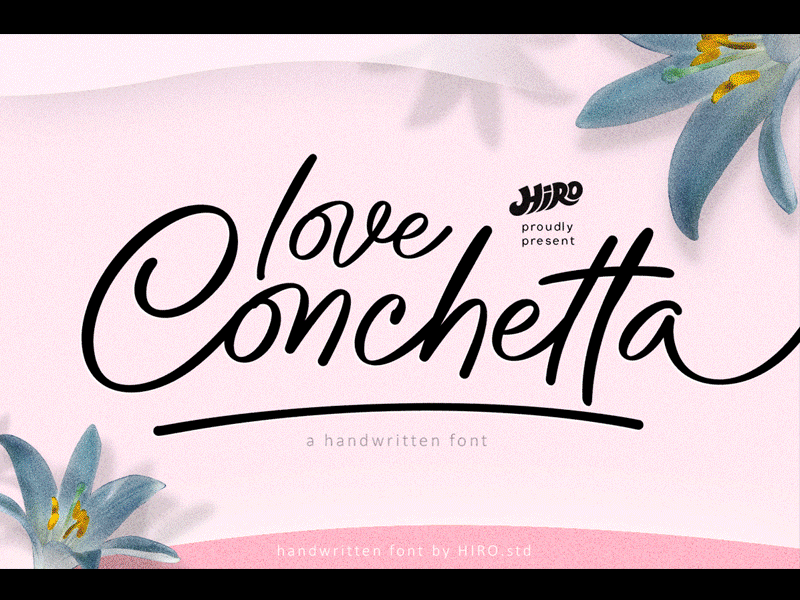 Love Conchetta (Font) brand brush catchy classy clean craft drawn elegant font handwritten handwritting ligature logo natural script signature smooth stylistic swash typography