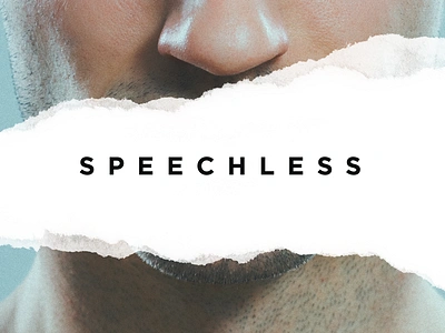 Speechless art banner design font graphic logo photo poster print sermon type