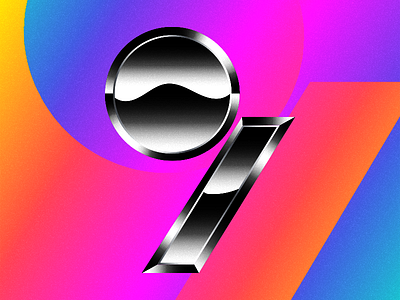 9 80s chrome eighties fluorescent gradients neon nine typography