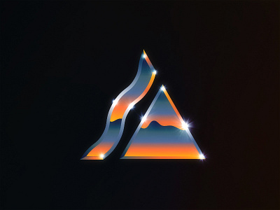 △ 80s a chrome eighties gradients neon sunset typography